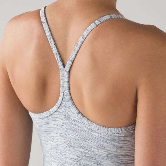 Lululemon Power Y Tank Wee Are From Space Ice Grey Alpine White Size 8 - Picture 3 of 9